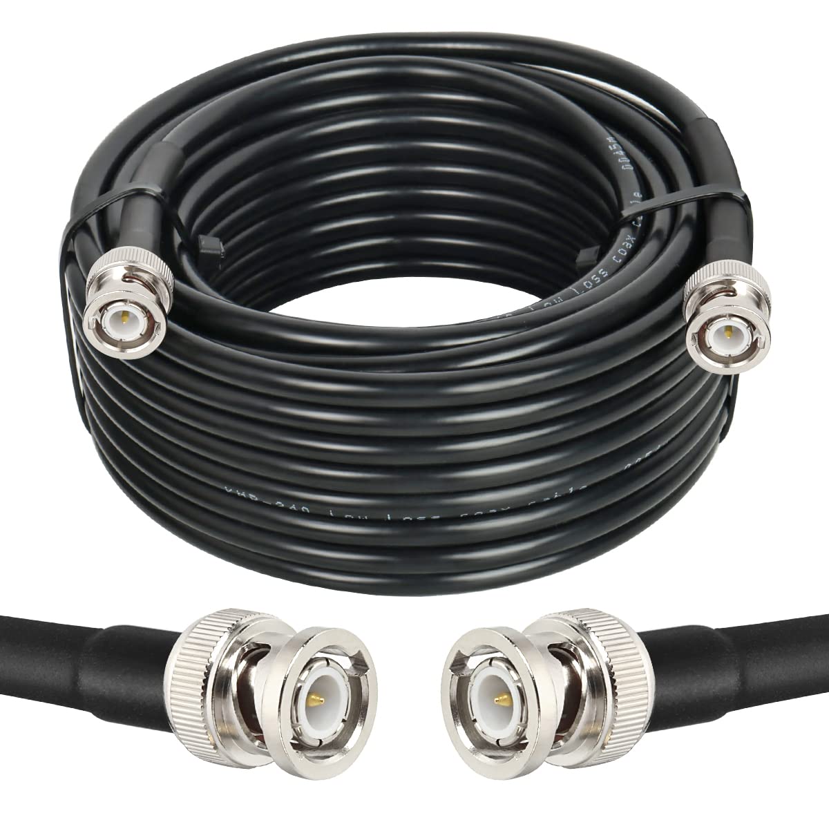 MOOKEERF BNC Cable 35ft,Low Loss KMR240 BNC Male to Male Coax Cable 50 Ohm for Antennas, RF Radios, Modems, Oscilloscopes, Spectrum, Signal Generator,