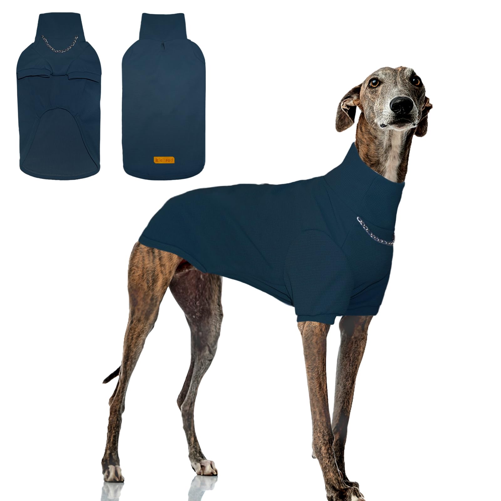 Kickred Turtleneck Dog Shirt, Cozy Dog T-Shirt Waffle Dog Clothes Warm Dog Sweatshirt Stretchy Pullover Sweater for Small Medium Large Dogs