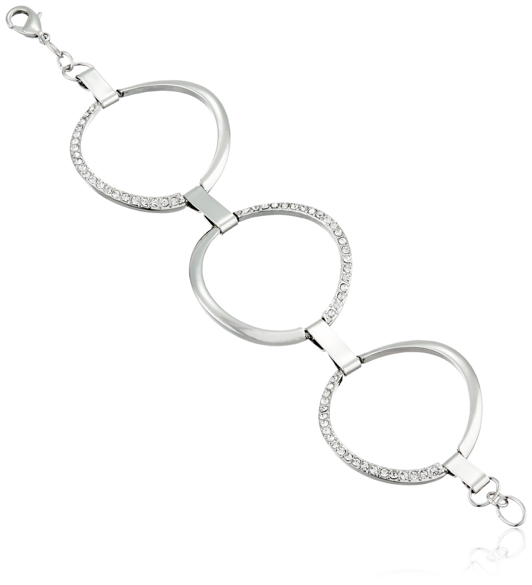 GUESS Basic Crystal Circle Link Bracelet, 7.5"