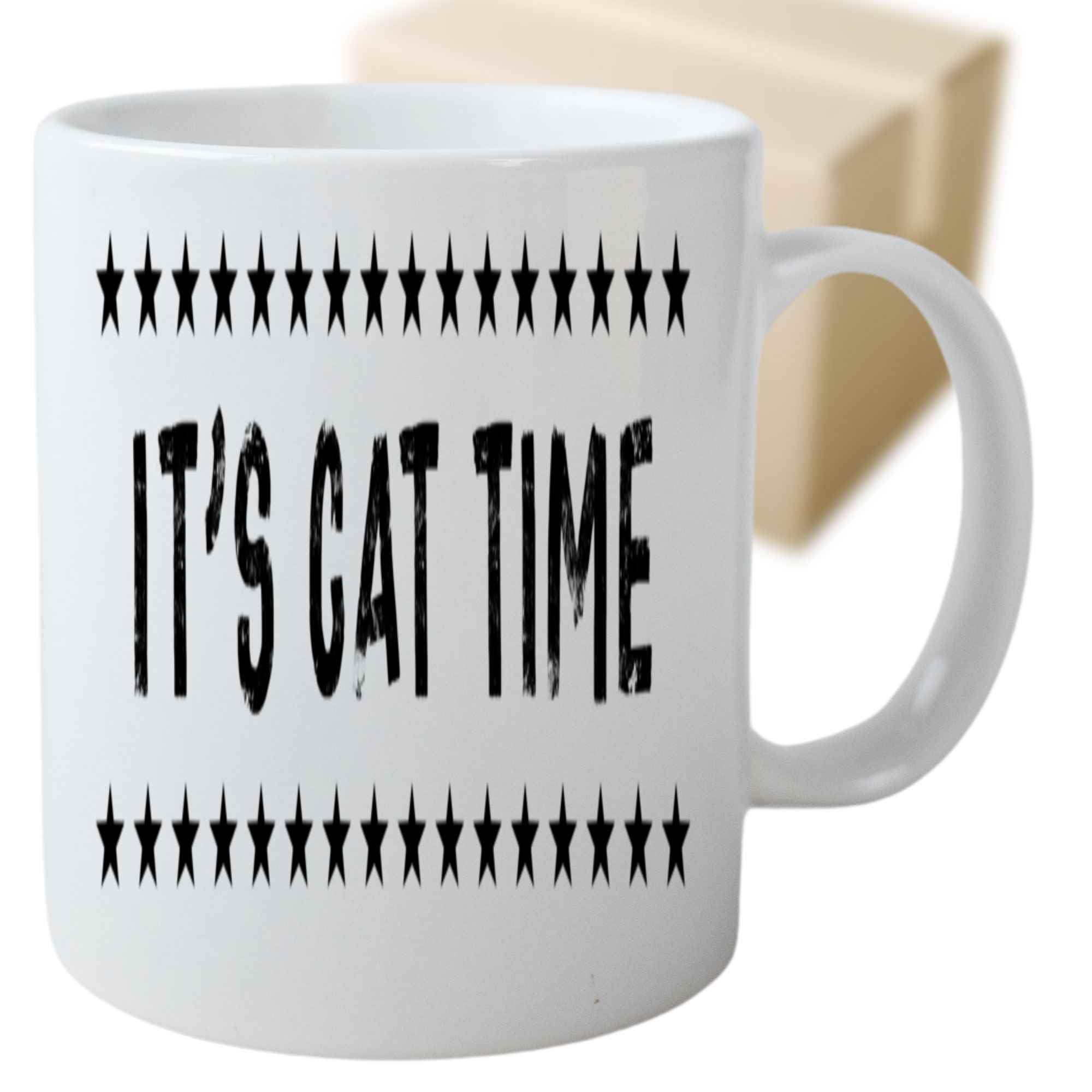 Inspirational Gift Cat Time Perks - Quirky Quote for Feline Fans - 11 Oz White Ceramic Coffee Mug