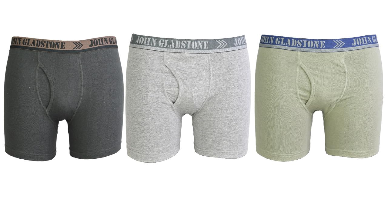 John GladstoneMen's Cotton Outer Elastic Boxer - 3 Pack