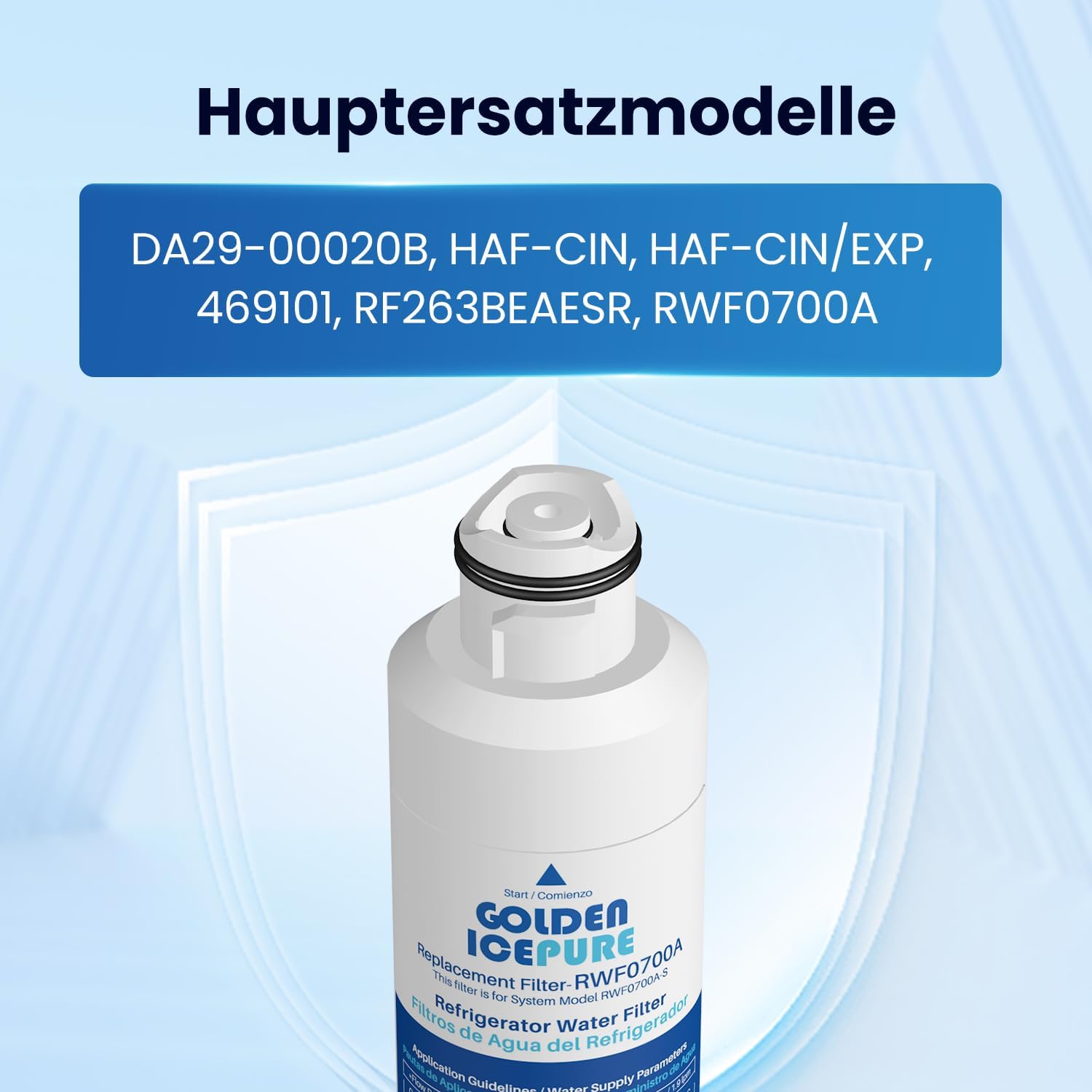 GOLDEN ICEPURE Filtro de agua de refrigerador Compatible Con Samsung DA29–00020B, DA29–00020 A, haf-cin/EXP, 46–9101 blanco, 3 piezas