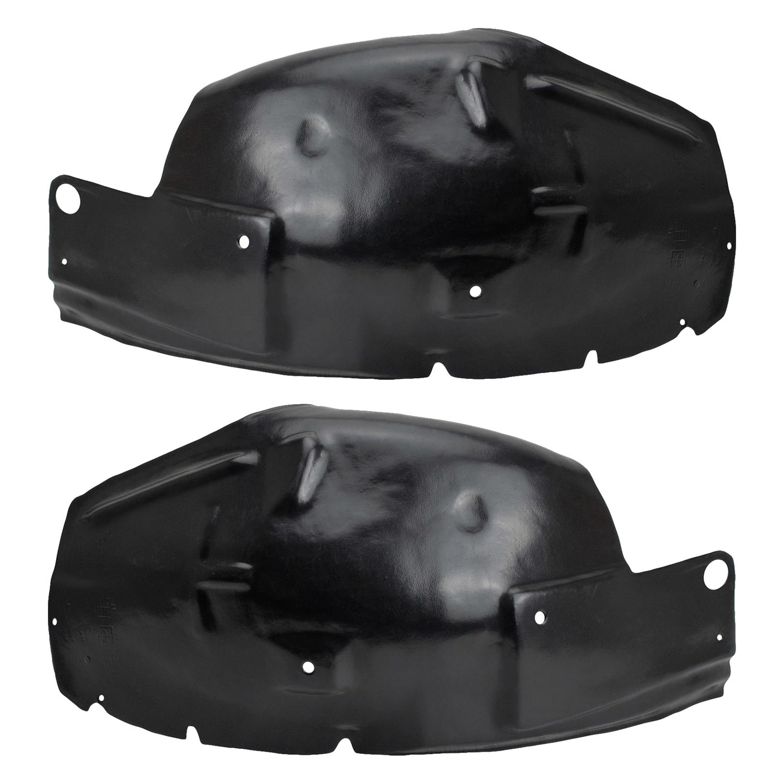 TRQ Front Inner Fender Liner Set Compatible with 2005-2009 Ford Mustang FO1250129 FO1251130