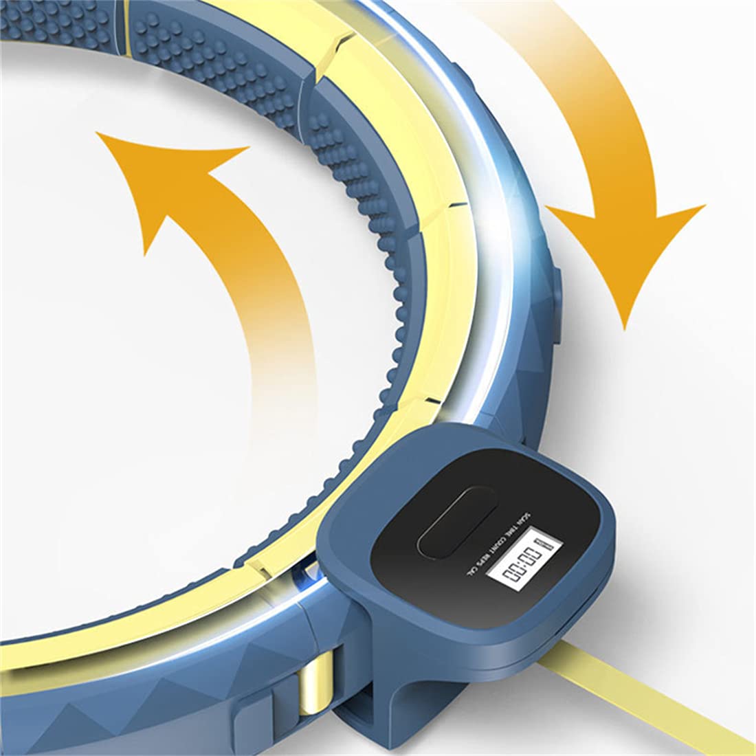 Hula Hoop per Adult & Kids Addome Esercizio, Hoop Smart Hooa Ponderato Che Non Cadrà con 15 Nodi Rimovibili Palla di Filatura Automatica Regolabile per Adulti,Blu