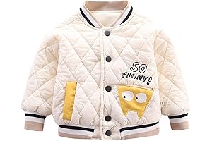 Toddler Baby Boy Girl Long Sleeve Cartoon Patchwork Winter Coats Baseball Jackets