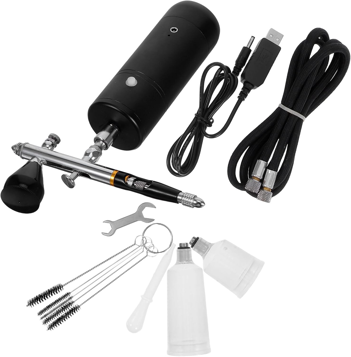 TIDTALEO Handheld Airbrush Kit with USB Rechargeable Compressor 32psi, 0.3mm Nozzle Portable Air Brush Set for Nail Art, Cake Decorating, Miniature Painting, and Furniture Touch-up
