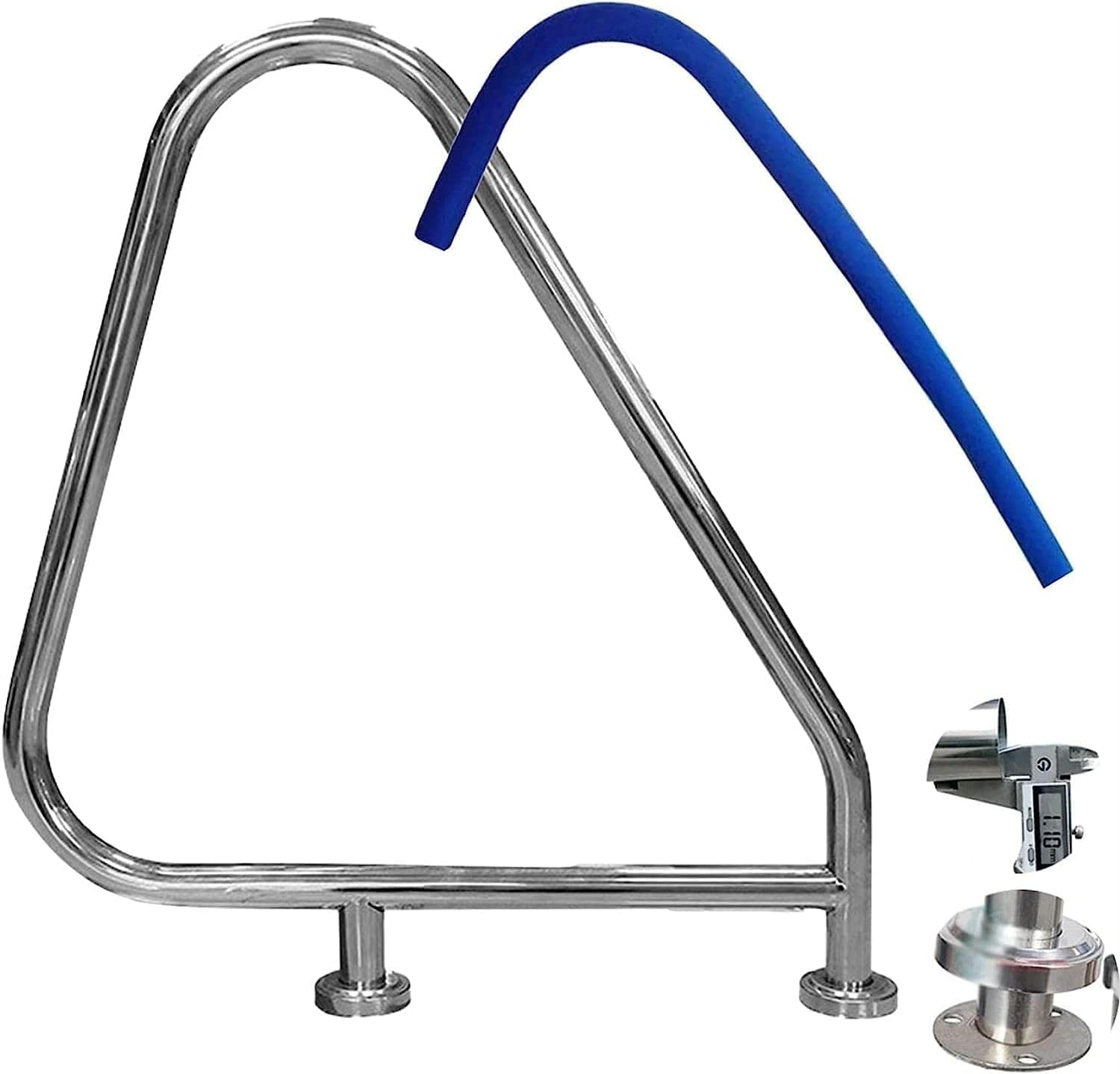 MSHGSKU Pool Safety Handrails Pool Handrails Swimming Pool Grab Rail with 4ft Blue Anti-uv Grip Cover 330lbspacity Pool Handrails Rustproof Pool Stair Railing Ergonomics Cur
