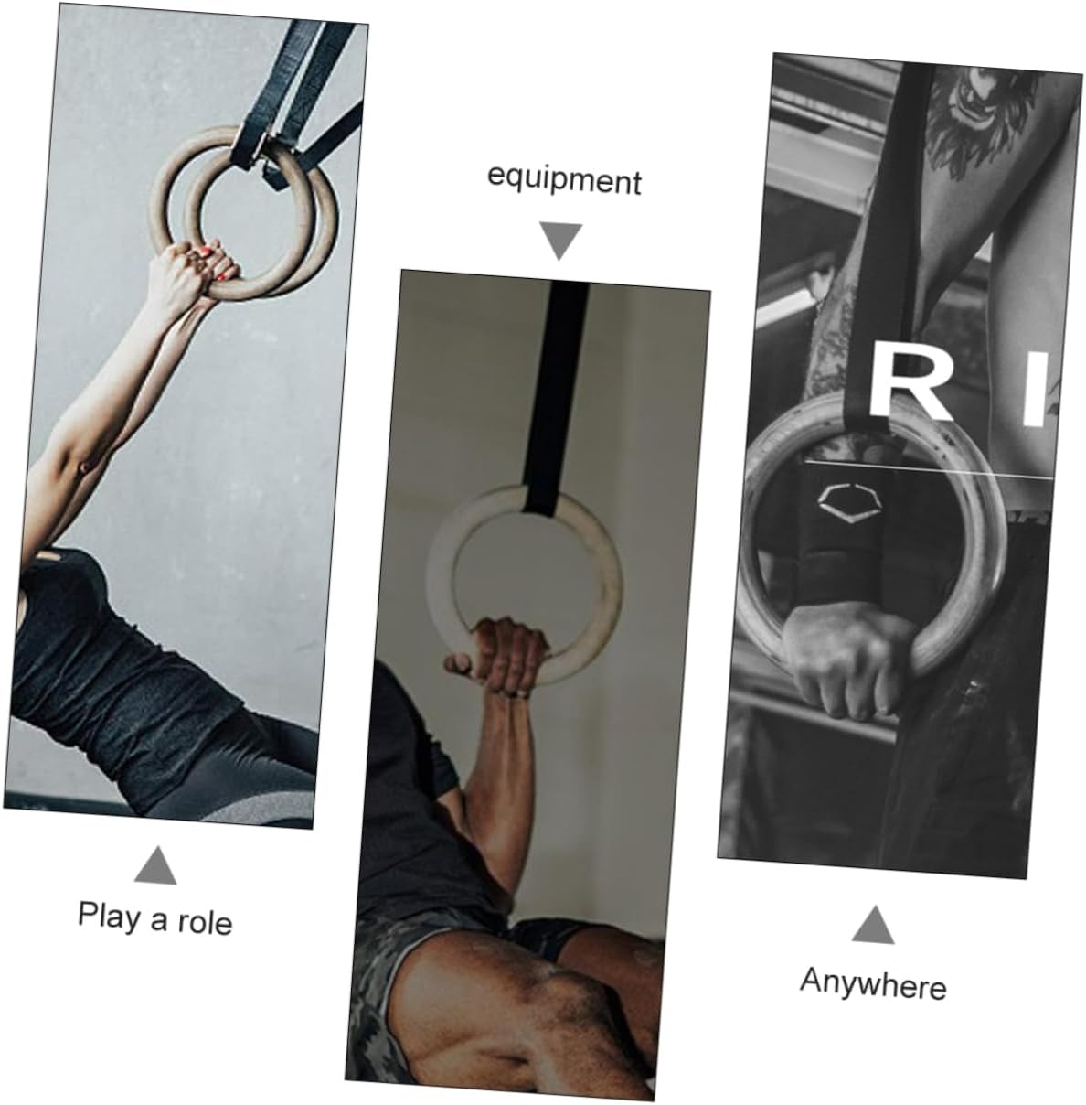 BESPORTBLE Exercise Ring Gymnastics Straps Gymnastic Rings for Pull Ups Dips and Strength Training