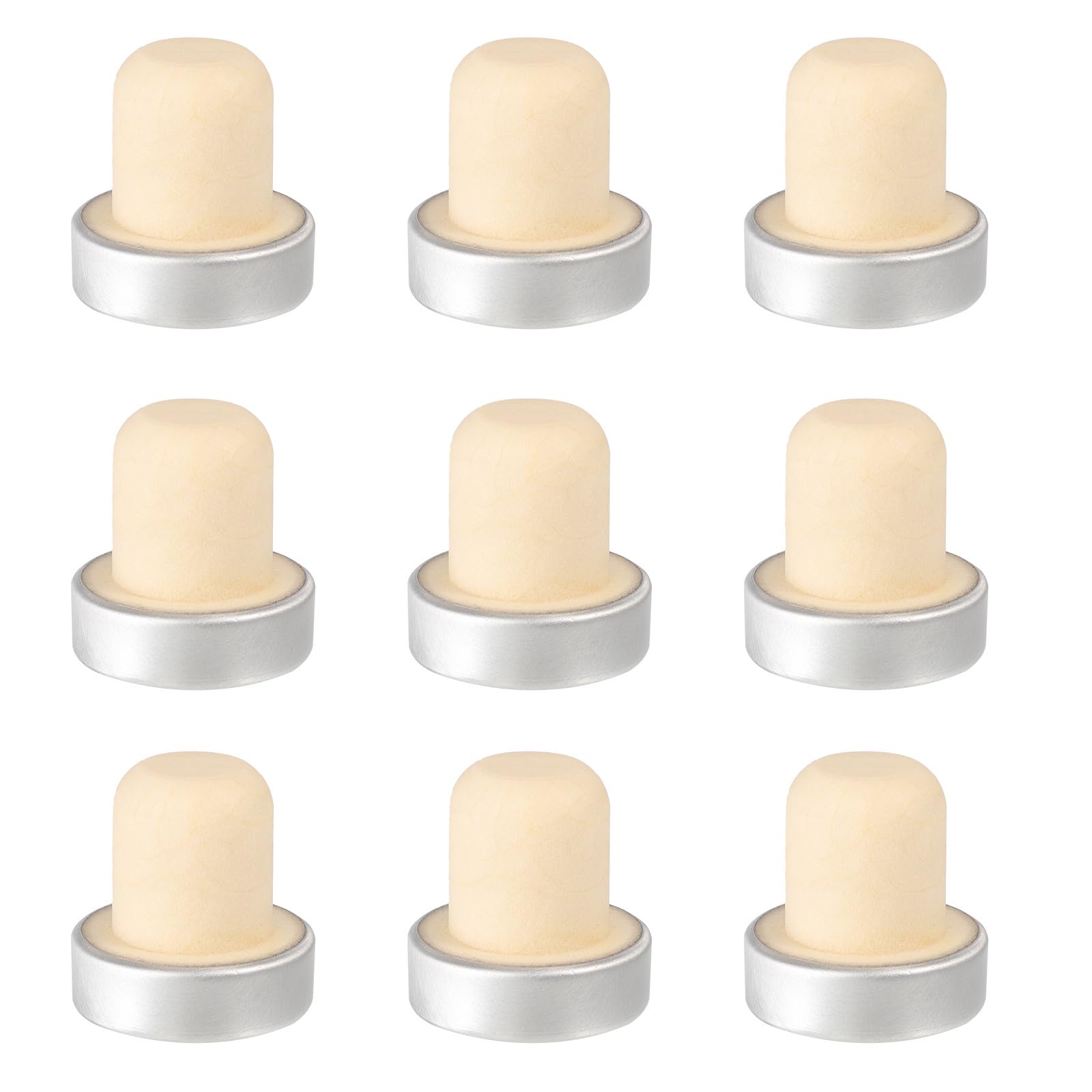 Tapones de corcho de aluminio para botellas de vino, selladores reutilizables plateados 29 mm