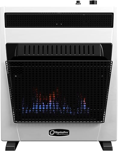 Miniatura 2 de Calentador de gas natural para interiores, con llama azul, sin ventilación, calentador de espacio 2 en 1 para pared o uso portátil, 20,000 BTU