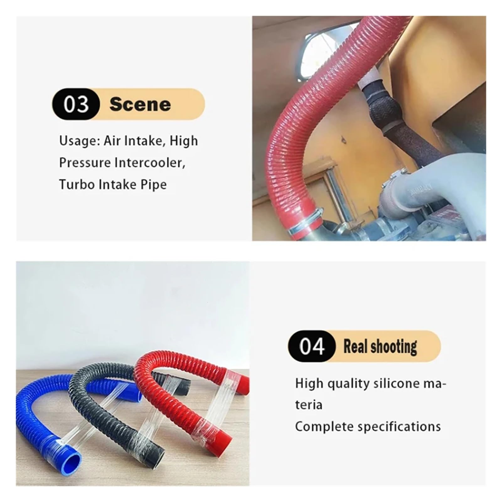 Tubos de vacío de PVC, Conducto de Aire Corrugado de Alambre de Acero de Silicona Rojo Resistente a Altas temperaturas y presiones(Blue,500MM-ID 25MM)