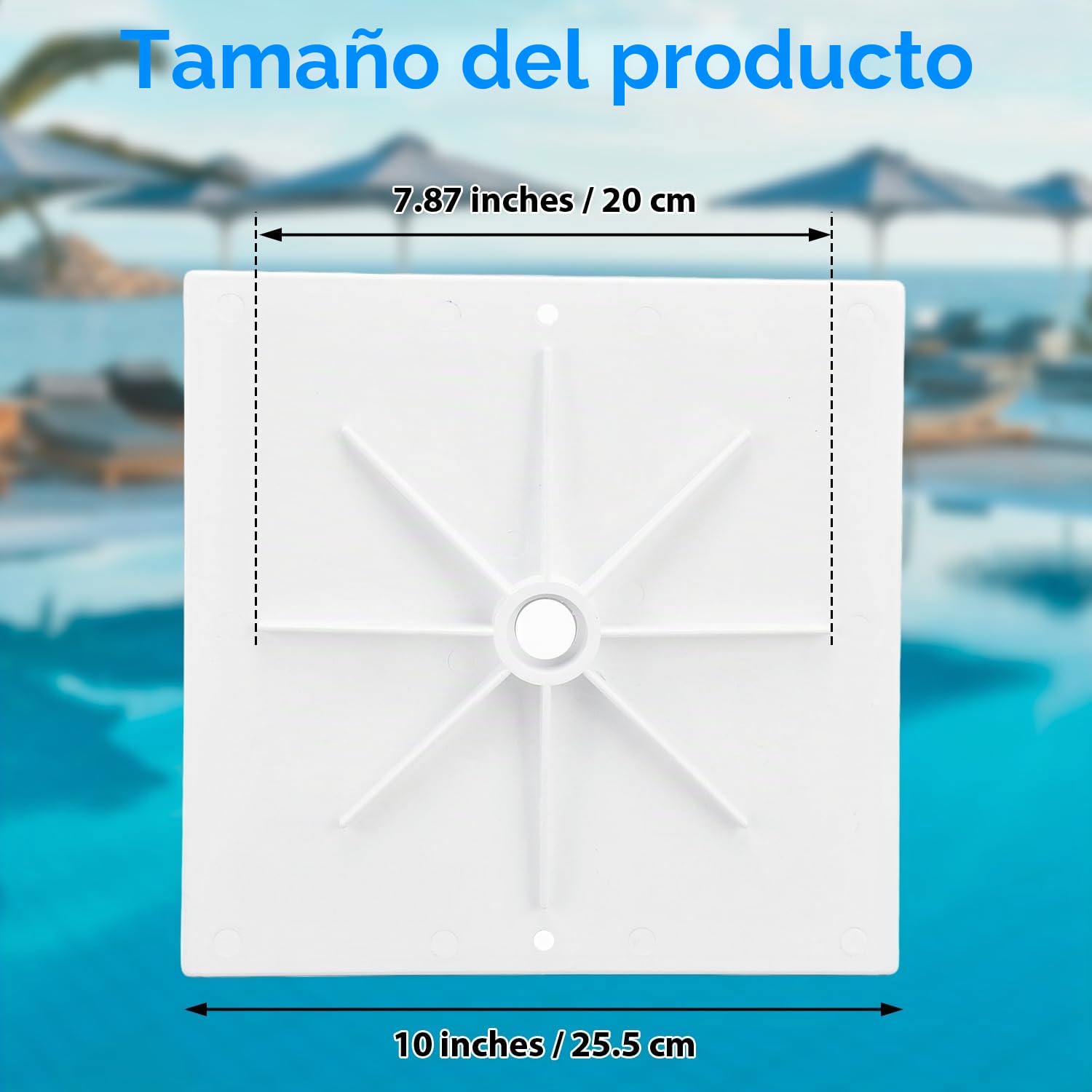 Cubierta de Skimmer de Piscina, 10 Pulgadas Skimmers Quadrate Repuesto de Tapa de Skimmer Cuadrado de Piscina Accesorios para Piscinas Enterradas y sobre el Suelo (2Pcs)