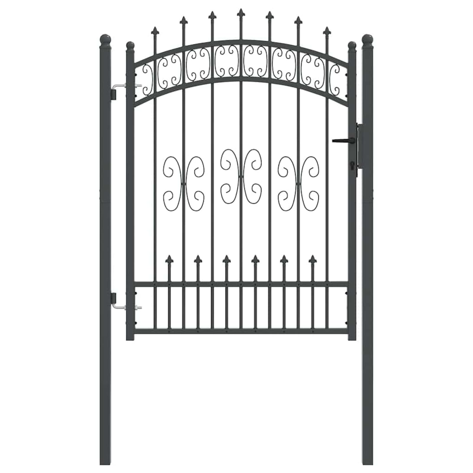 Cancello con Punta a Lancia KAMPEN 103 x 175 cm Acciaio Grigio