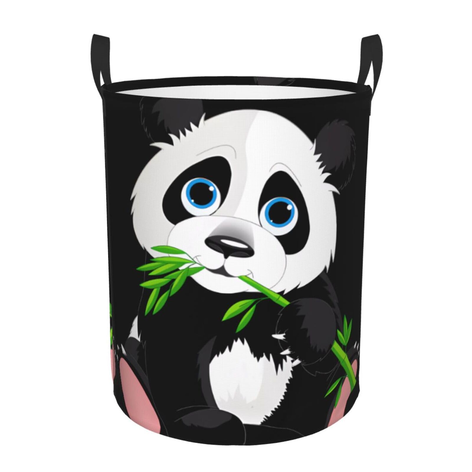 M Circular Hamper Cute panda Print for Dirty Clothes