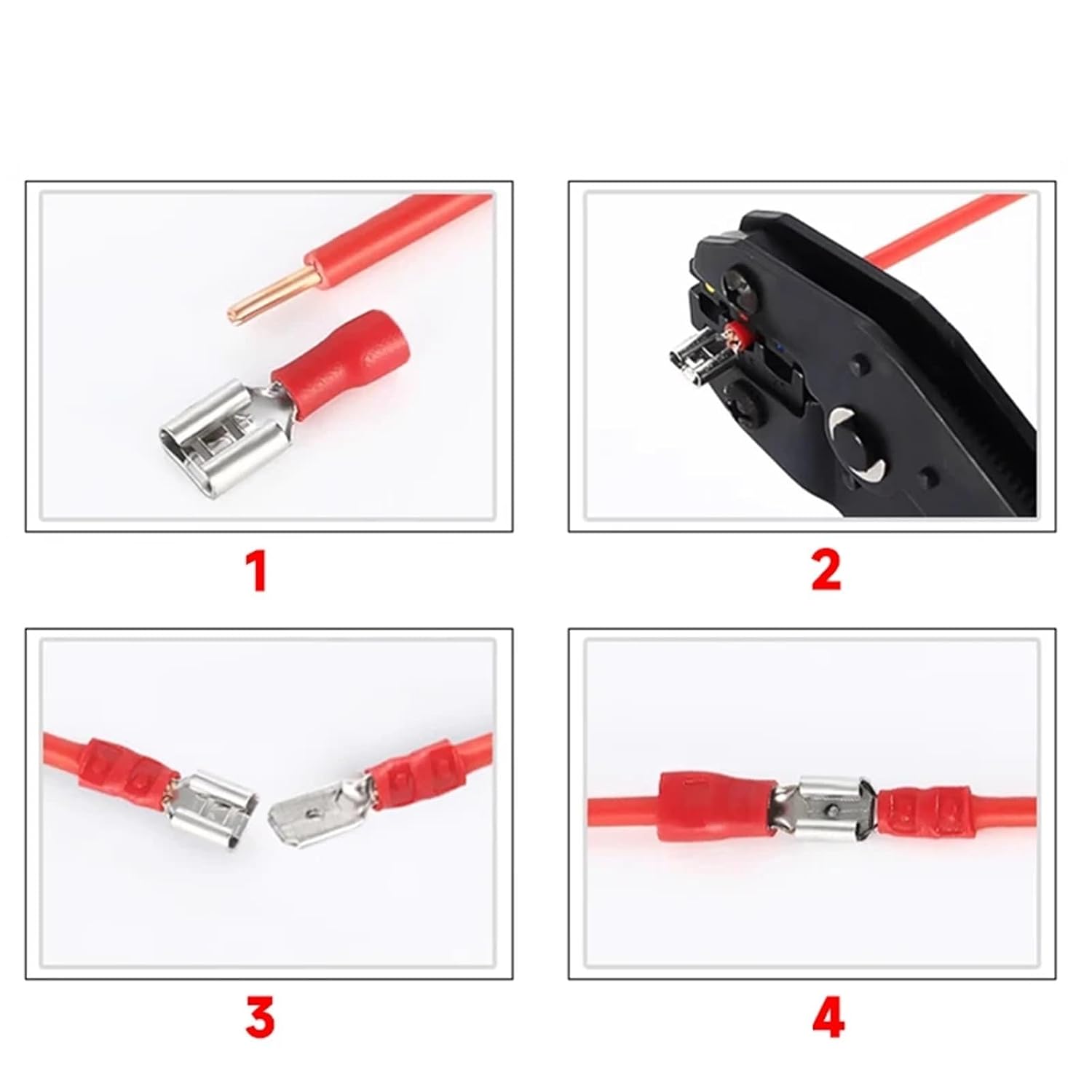 Wire Splice Connectors 300PCS 2.8/4.8/6.3 Insulated Spade Wire Connector Electrical Crimp Terminal Male and Female Blue for All Gauge Wire Electrical Repair＆Installation(FDD2-187 4.8)