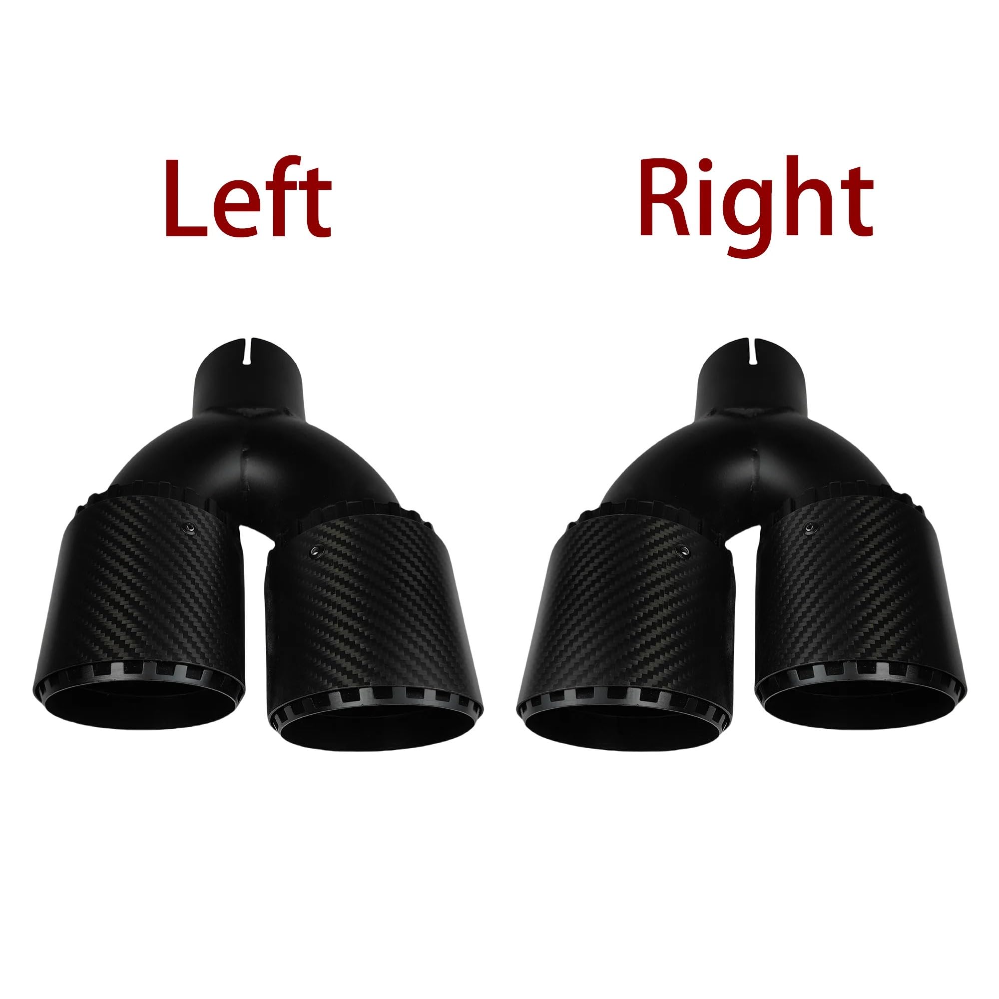 Car Exhaust Muffler Pipe Tłumik tylny ze stopu aluminium z włókna węglowego, czarny podwójny wylot, matowy Tłumik Samochodowy(60mm-89mm-Right)