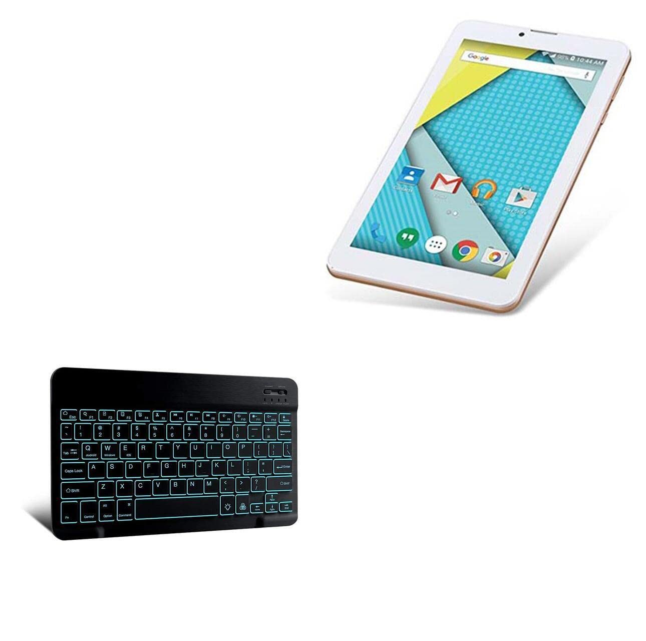 BoxWave Keyboard Compatible with Plum Optimax 2 - SlimKeys Bluetooth Keyboard - with Backlight, Portable Keyboard w/Convenient Back Light for Plum Optimax 2 - Jet Black