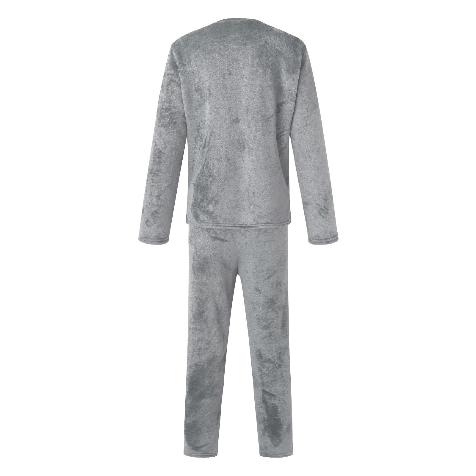 Generisch Pijama de invierno para hombre, juego de pijama cálido de franela de 2 piezas, traje de ocio para hombre, traje térmico grueso, traje de casa suave, ropa de dormir de manga larga y