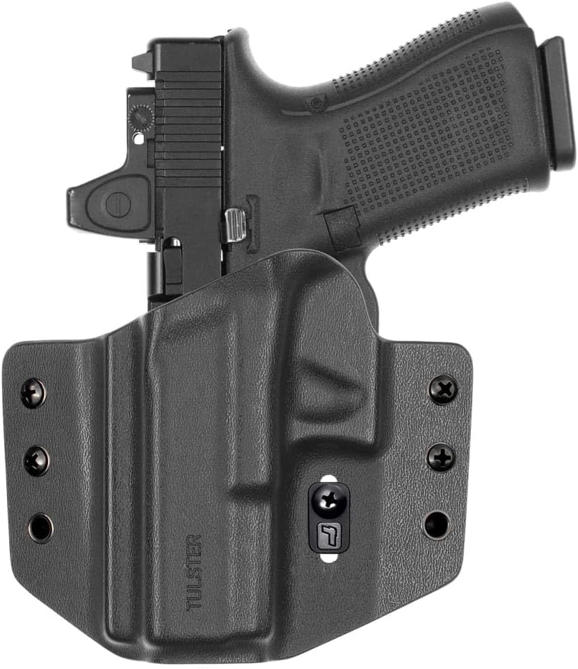 Tulster OWB Contour Kydex Holster in Left Hand fits: Glock 19 / MOS / 19X / 23/25 / 32/44 / 45 | Optic Compatible Outside The Waistband Concealed Carry