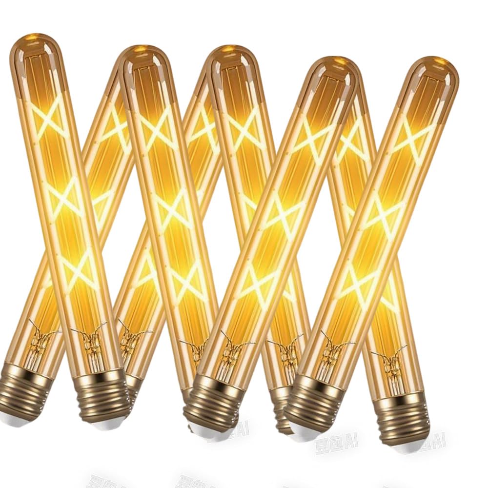8 Stück Edison Vintage Glühbirne E27, E27 LED Vintage Nicht Dimmbar 6W T30 Retro Glühbirne E27 LED Warmweiss 2700K,Glühbirne E27 Vintage Ideal für Nostalgie und Retro Beleuchtung - Bernstein Glas