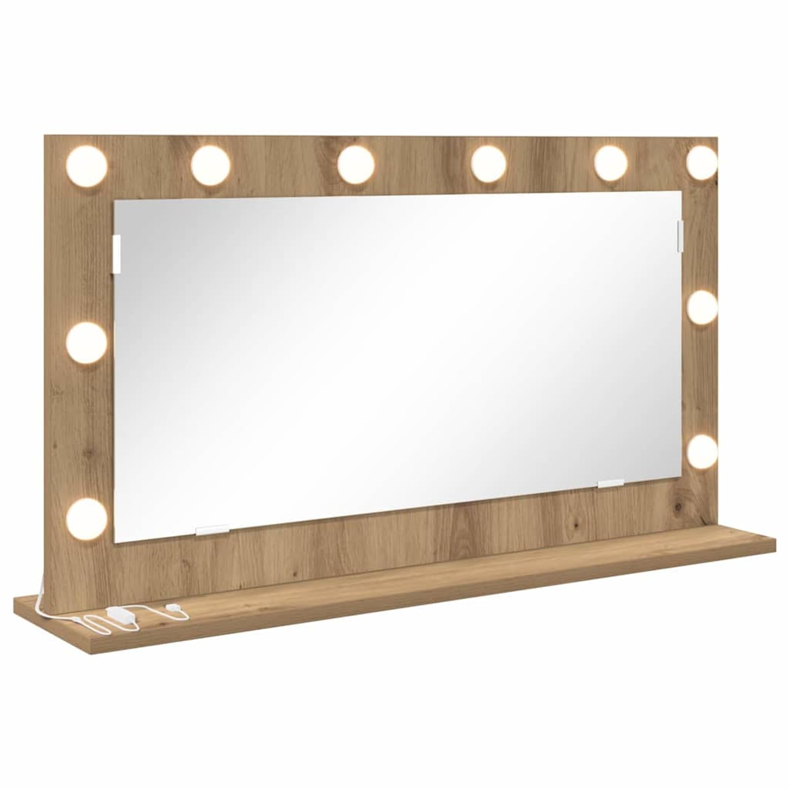 Gecheer Kosmetikspiegel Artisan Eiche Spanplatte 80 x 45 x 18 cm Spiegel, Deko Spiegel Bathroom Mirror für Badezimmer Make-up Rasur Wohnung Hotel868324