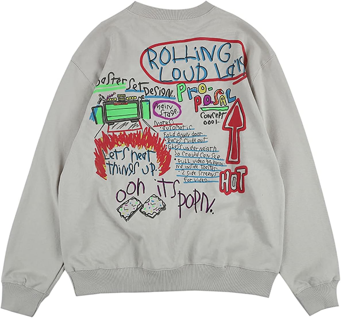 NAGRI Men's Rapper Rolling Loud Long Sleeve Sweatshirt Sweater