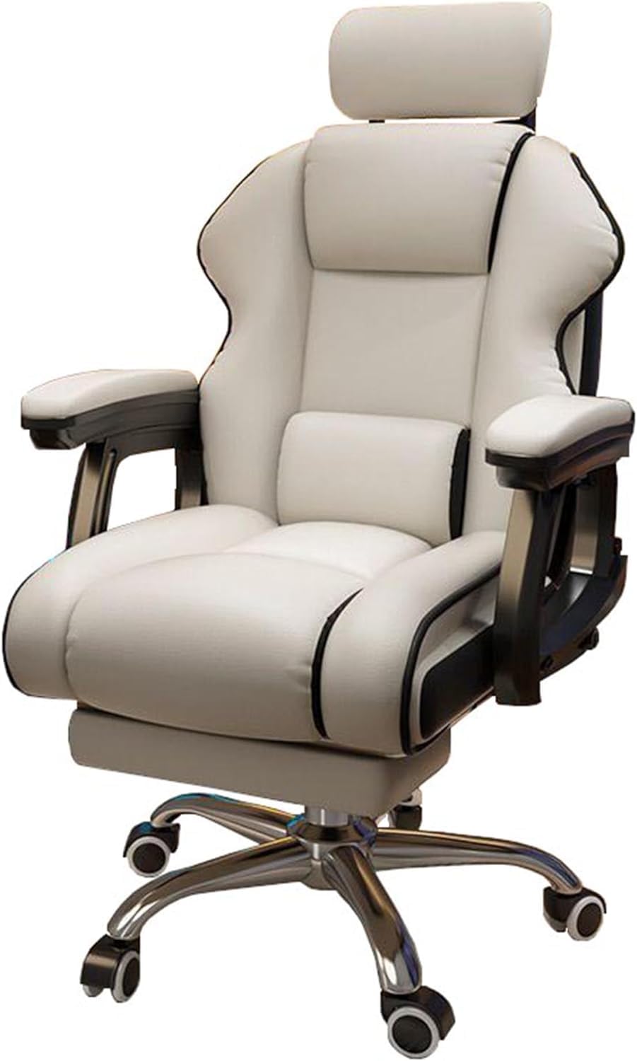 Chaise pivotante 360° rembourrée à hauteur réglable avec repose-pieds