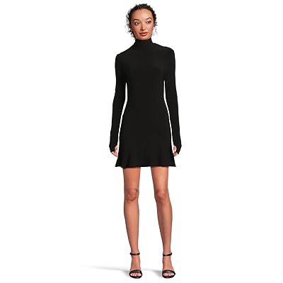 Norma Kamali Long Sleeve Turtle Fishtail Mini Dress Women