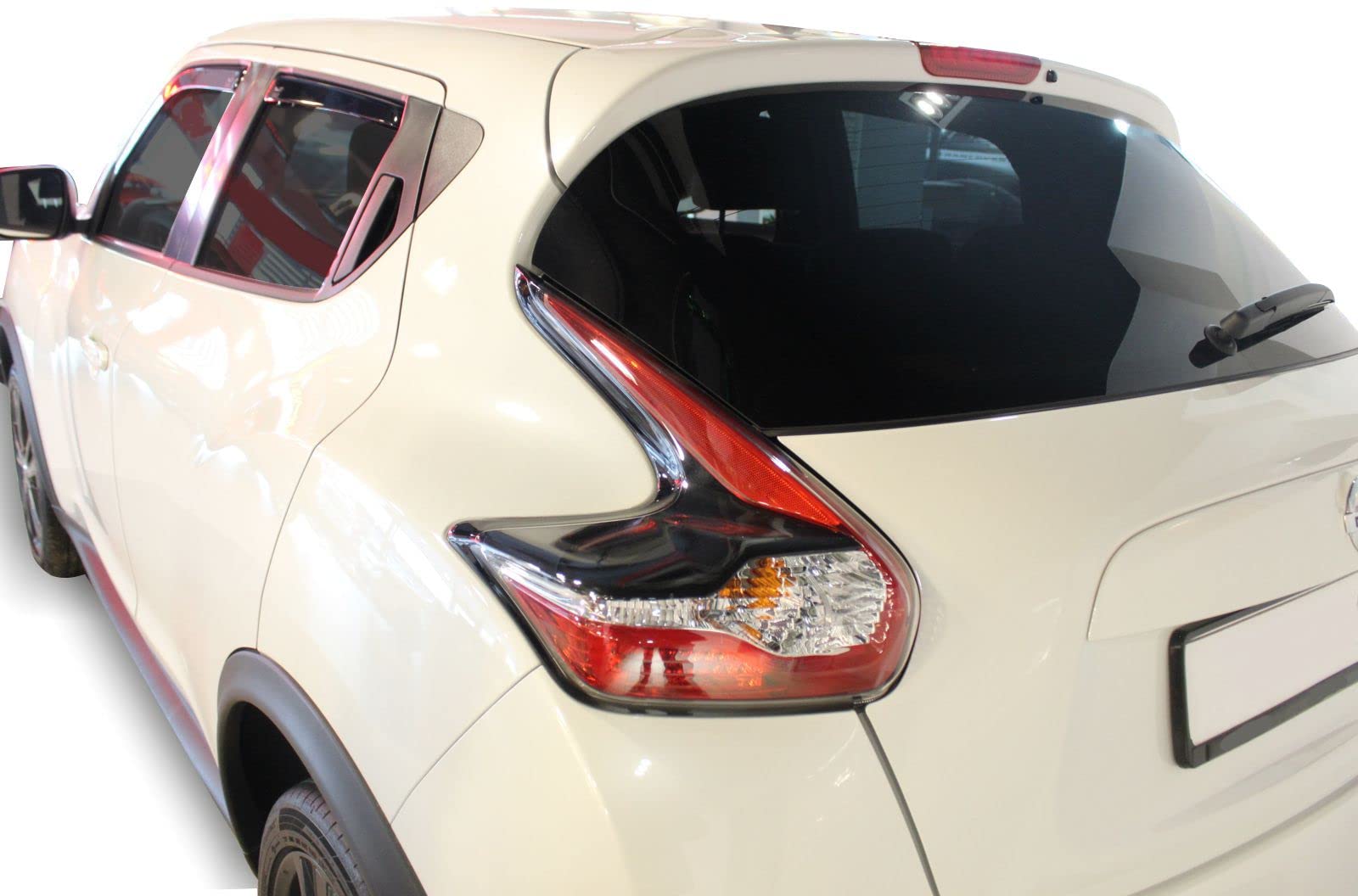 J&J AUTOMOTIVE Deflettori d'Aria per Nissan Juke 2010-2018, Set da 4 Pezzi, Nero fumé Oscurato Heko