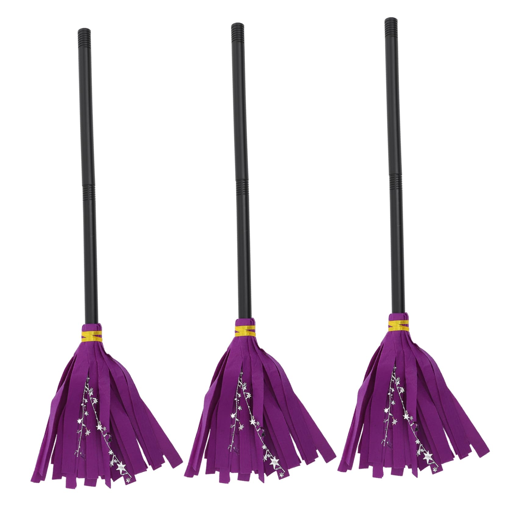 Didiseaon 3pcs Witch Broom Miniature Broom Thatch Broom Masquerade Decorations Witch Costume Halloween Costume Broom Straw Broom Halloween Broom Decoration Toy Witches Broom Plastic Purple
