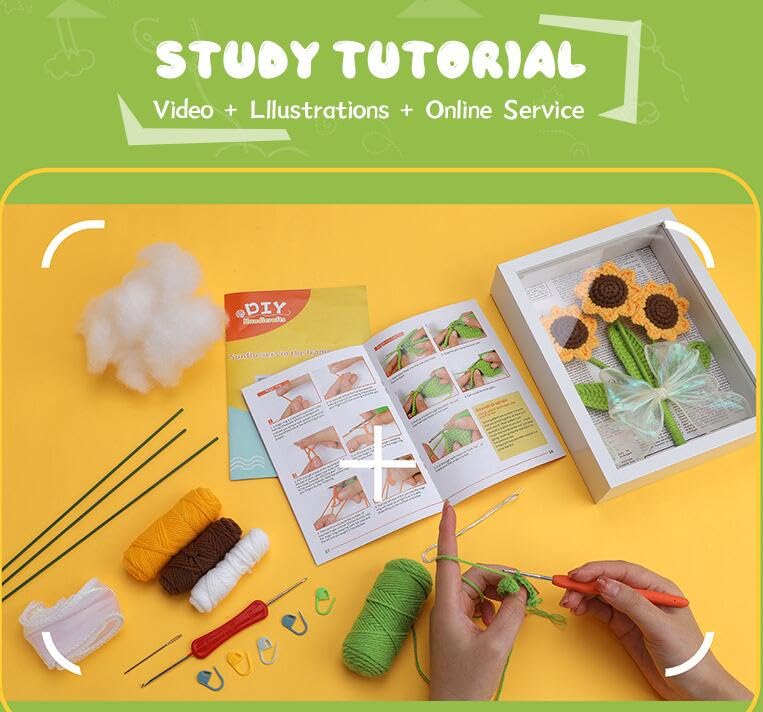 ZHENGE Häkelset für Anfänger, Häkelset, niedliches Tier-Set, Hunde-Starterpaket mit Garnbällen, Häkelnadeln, Maschenmarkierern, Anleitung (evtl. nicht in deutscher Sprache), Zubehör-Set für Anfänger