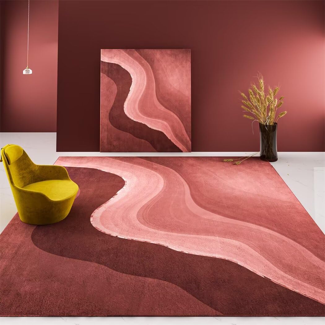 Tapis chambre confortable antidérapant rouge 50x70 cm pour un réveil tout en douceur