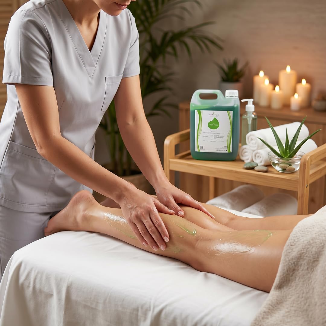 PHYSIOCEUTICALS - Gel d'aloe vera pur à 99,9% Naturel 5000 ml + Pompe doseuse - Hydratant pour peaux sèches et irritées, après épilation et après-soleil