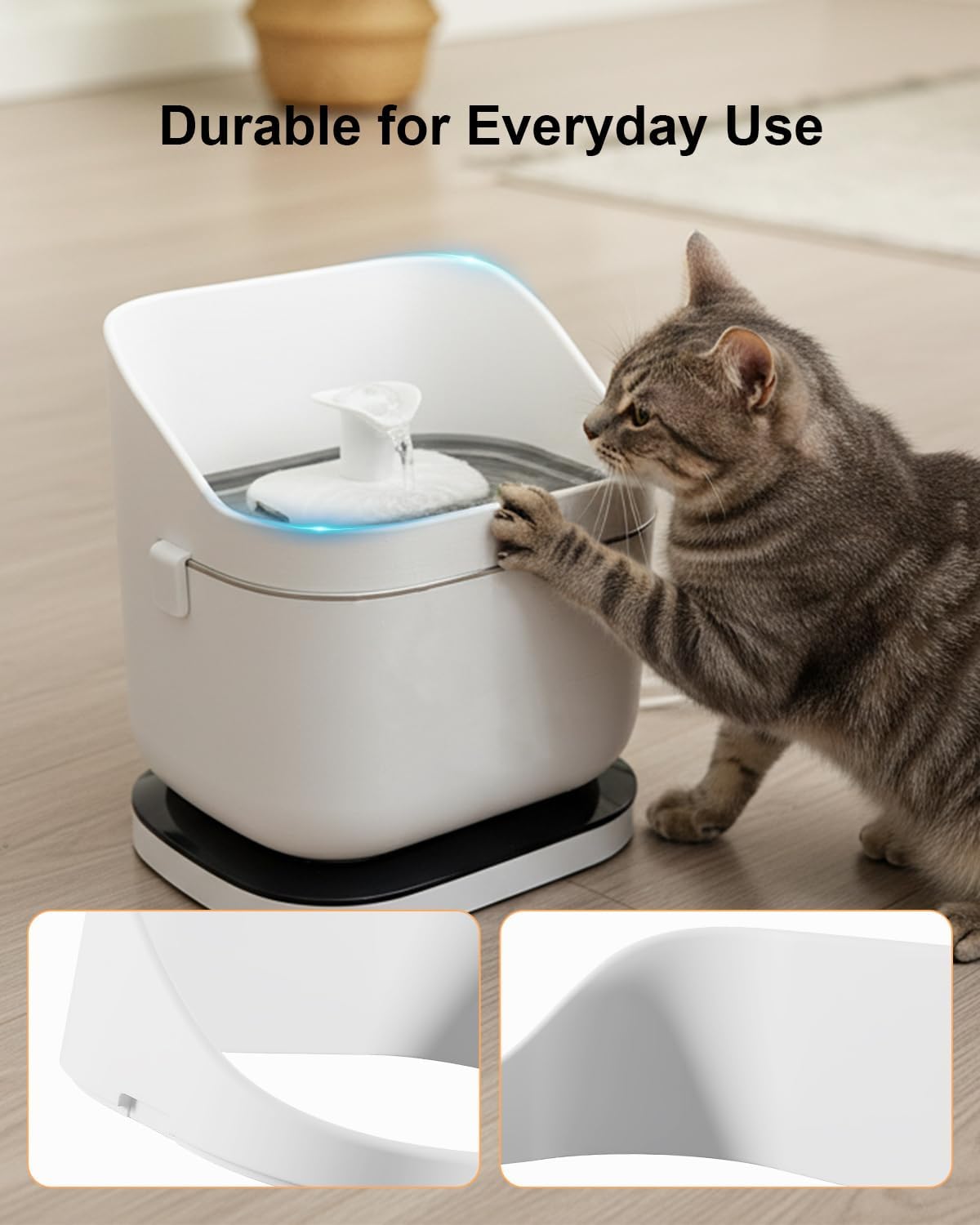 Cat Water Fountain Splash Guard Compatible with PETLIBRO DockStream – Fits Stainless Steel Basin, Prevents Spills and Keeps Floors Dry, Easy to Clean