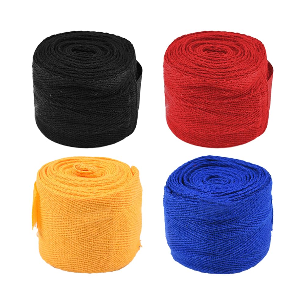MiOYOOW 4PCS Boxing Hand Wraps, Elastic Sports Handwraps with Thumb Loop Bandages for Men Women Boxing Muay Thai Kickboxing Martial Arts