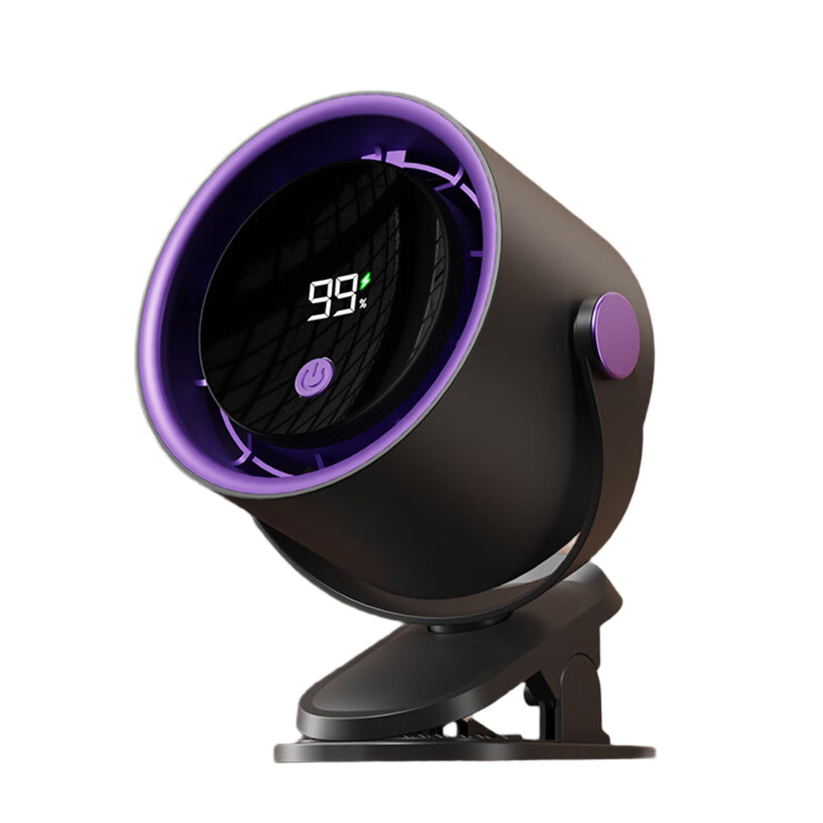 Uqezagpa Desk Fan Small Clip on Fan Portable Cooling Digital Display 100 Speed Strong Low 360 Degree Rotation Cooling Clip