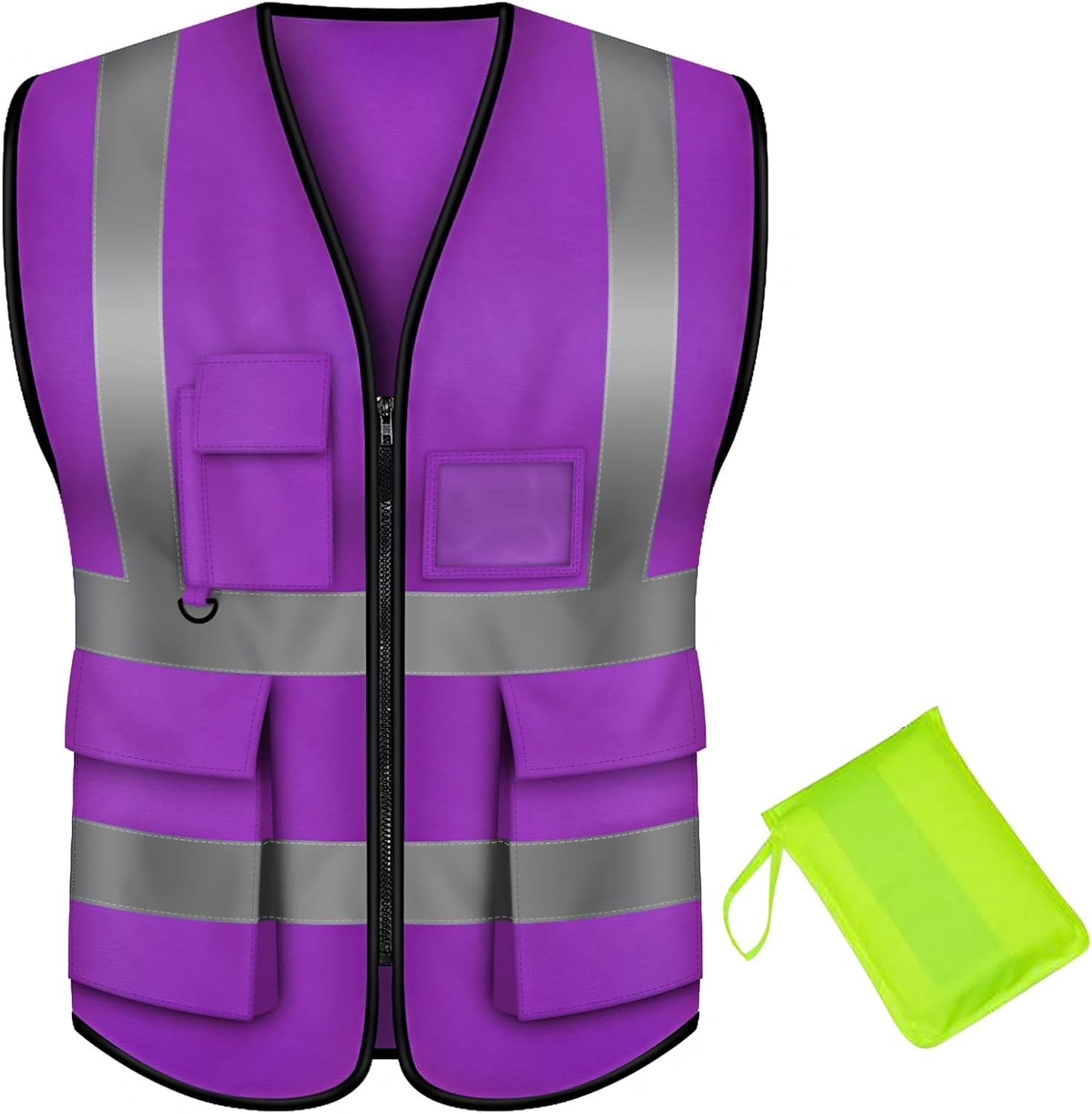 TopTie High Visibility Breathable Safety Vest Reflective Uniform Vest with Carry Bag