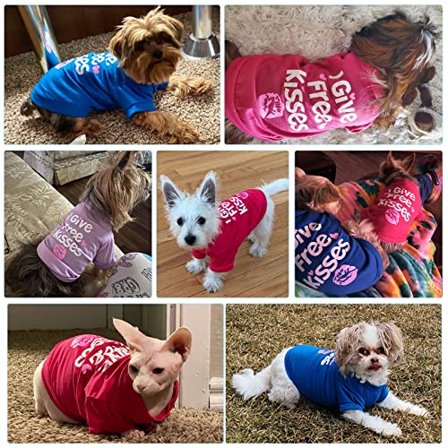 Petcare 3 Pack Small Dog Shirts Girl Puppy Clothes Cat T Shirt Soft Cotton Short Sleeve Tee Shirts For Small Dogs Girls Chihuahua Yorkie Shih Tzu Pomeranian Thanksgiving Valentines Outfits #TOP1