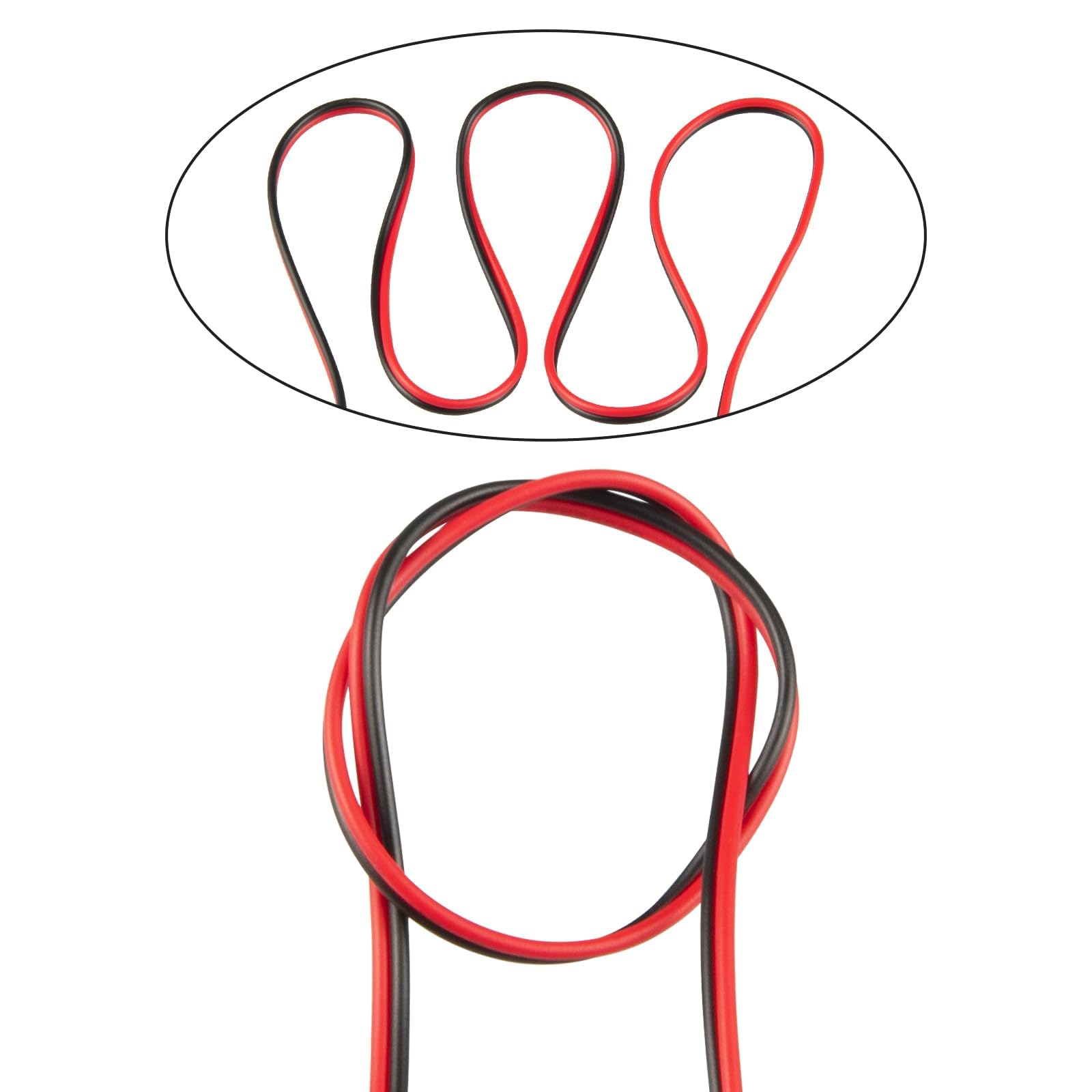 URCIANOW 0.2mm² Twin Core Red Black Cable 22awg 10M Flexible Wire 12v 24V for LED Strips DIY Electronics 1.6x3.2mm Thin Wire - Image 3