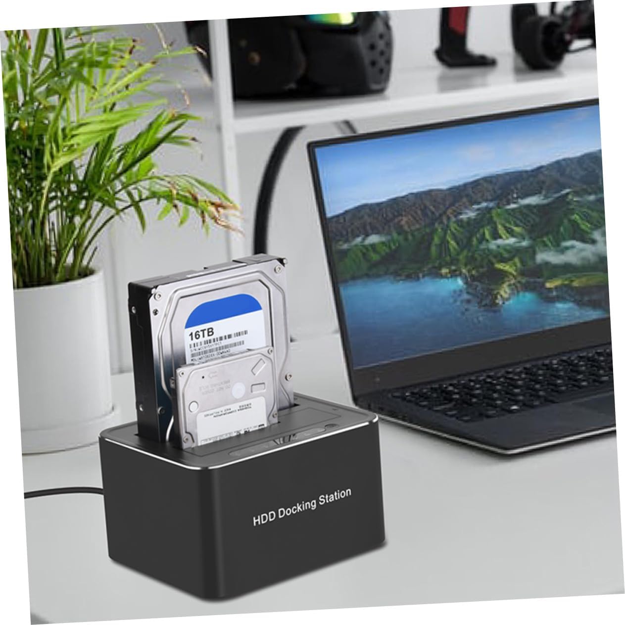 Hard Drive Dock with USB Supports SSD Up to Plug Play External Docking Station Skid Base Fast Transfer Rate