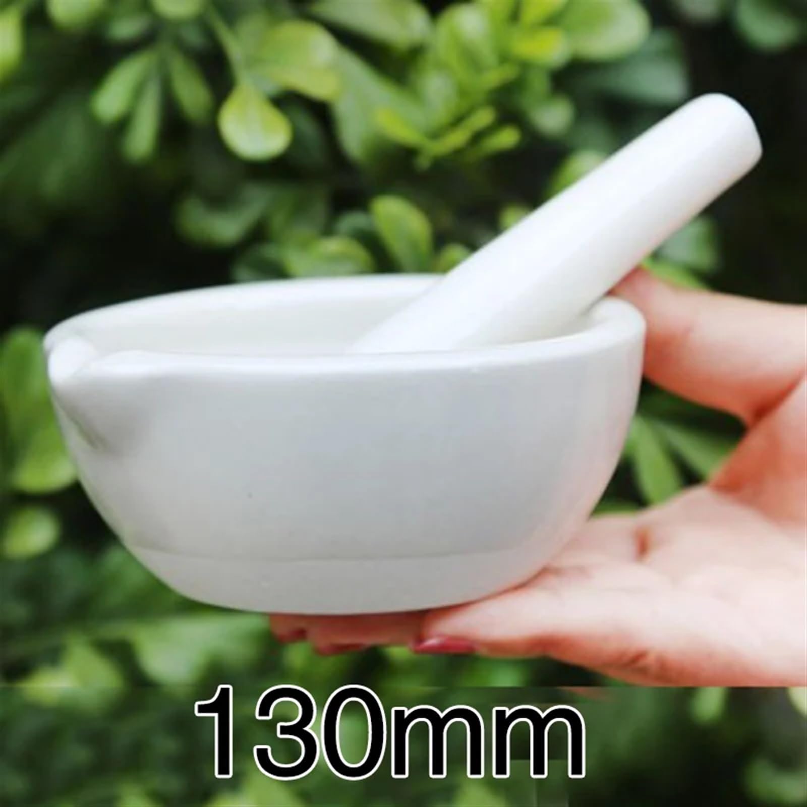 Set Pestello E Mortaio Set di mortaio e pestello in ceramica for uso domestico Ciotole for macinare for spezie da cucina Tè Macinapepe aglio Mini mulini for erbe Mulit Size(130mm)