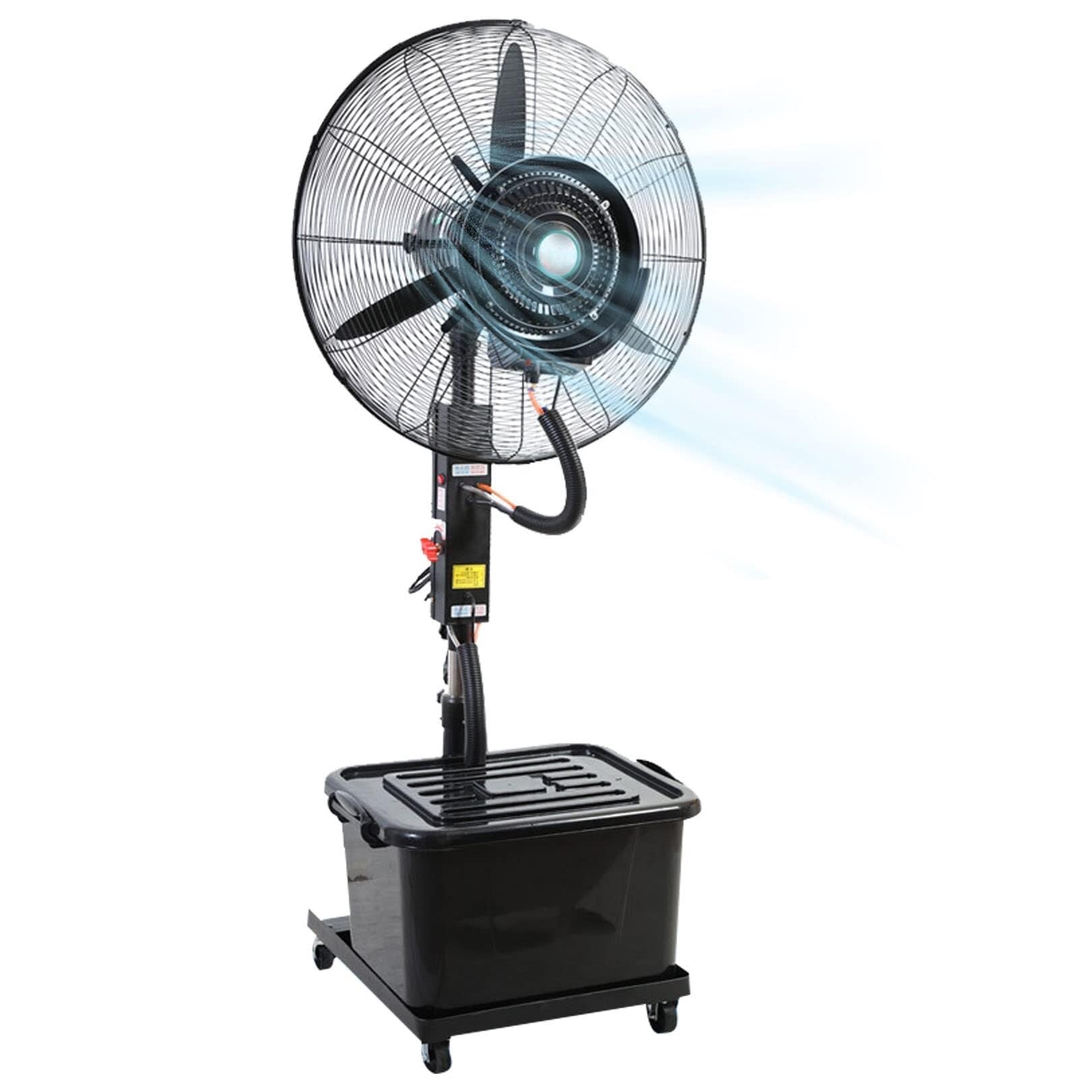 JKJZSALJ Oscillating Misting Fan,Pedestal Fan With 60°Oscillation,42L Tank,Adjustable Height,For Garage,Workspace & Outdoor Use,81Cm/31.9In,71cm/28in