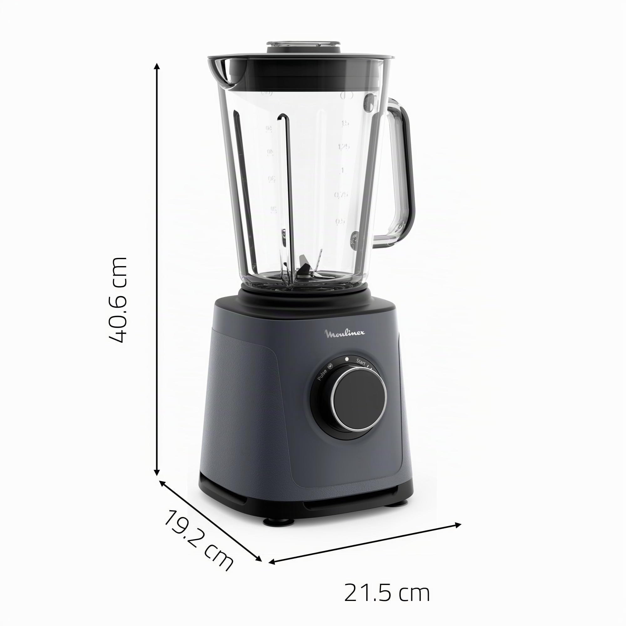 Moulinex PerfectMix Essential, batidora de alta velocidad, 1200 W, tecnología de cuchillas Powelix, fácil de limpiar, LM771BF0