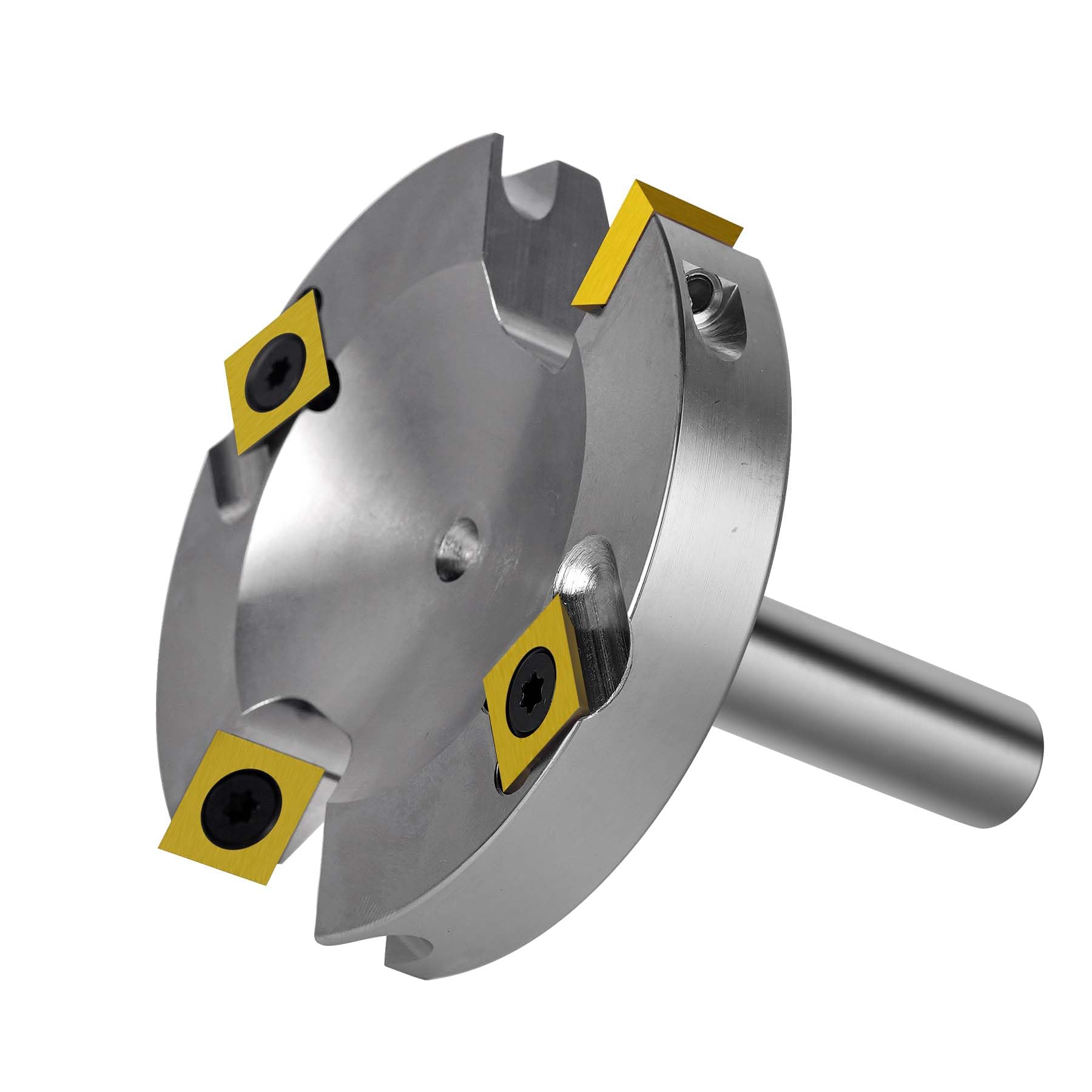 SpeTool Niklowany frez czołowy 12 mm trzpień 75 mm średnica cięcia frez powierzchniowy z powłoką ATS frez strugowy, frez czołowy do frezarki górnowrzecionowej z płytkami dwustronnymi 2 + 2 flety frez