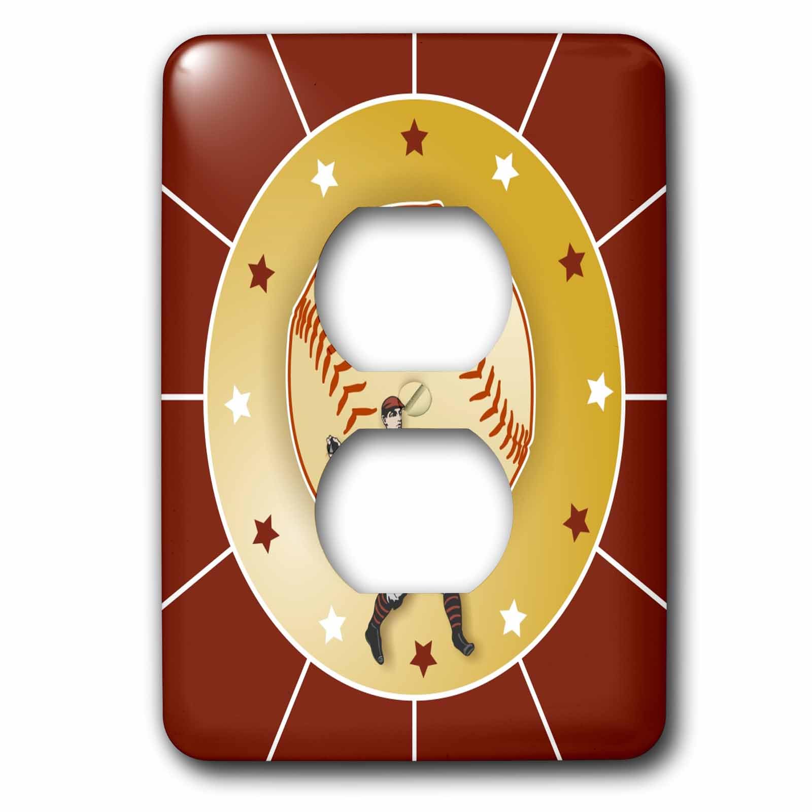 Cache de sortie 2 prises multicolore motif joueur de baseball vintage unique
