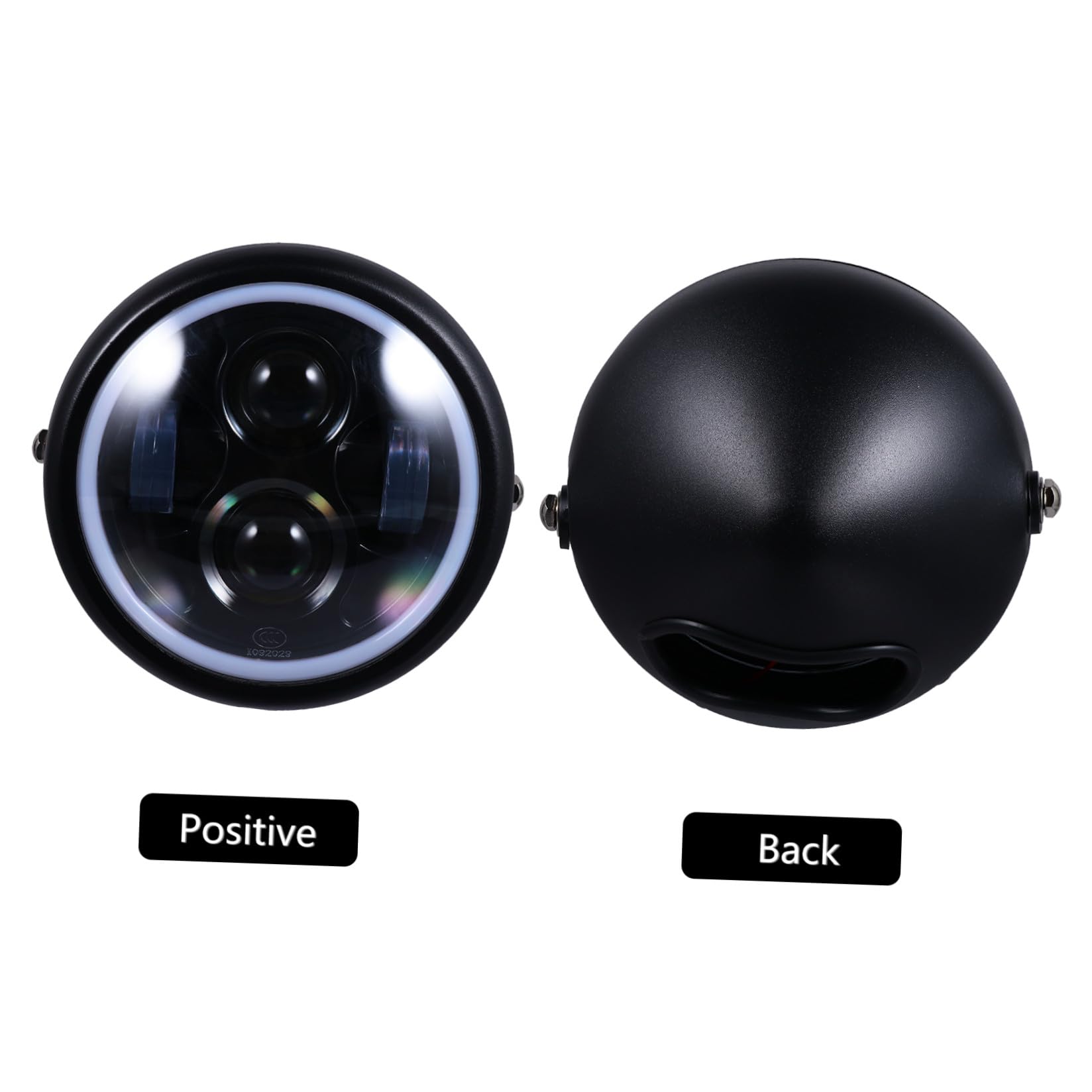 ABOOFAN Faro a LED per Moto Retrò Luce di Guida Notturna, Lampada a LED Resistente All’usura per Guida in Condizioni Avverse, Gruppo Ottico Anteriore Compatibile per Moto Vintage