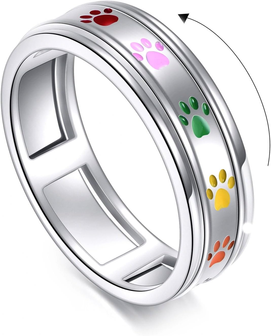 Fidget Anxiety Spinner Rings Rotatable Spinning Rings for Women Relieve Stress Jewelry Gift for Birthday Christmas Mothers Valentine Day