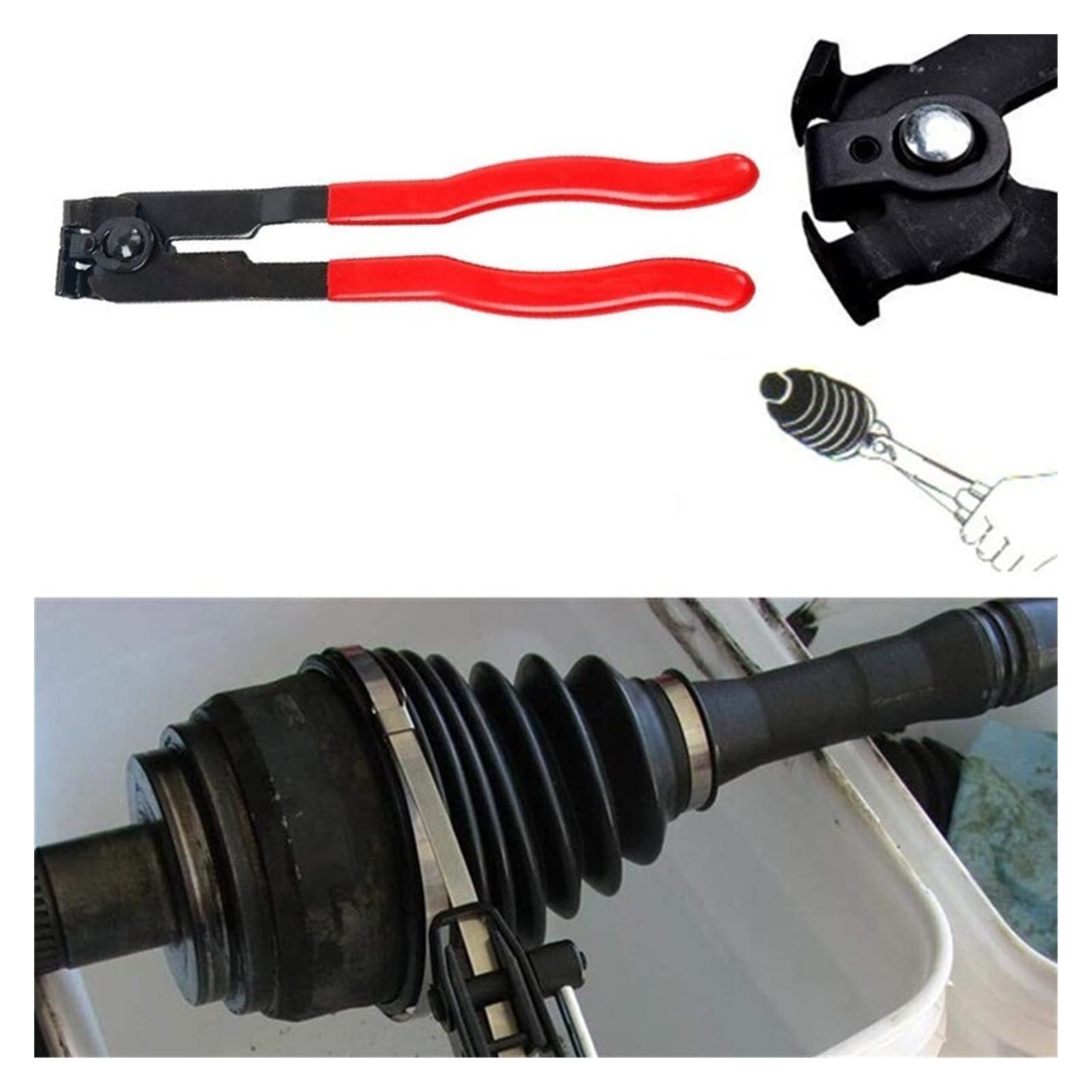 Pasuje dla Cv. Wspólnik startowy zaciski szczypce wielofunkcyjne zespołu pasmowe narzędzie ręczne Cv. Wspólne zaciski boot Colling Car Banding Tool (Color : 2Pcs)