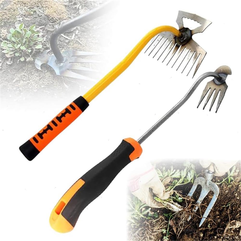 XFTOPSE 2Pcs Weeding Artifact Uprooting Weeding Tool, 2024 Upgrade Weed Puller Tool Weed Removal Tool,Rakes for Gardening Backyard Farm Planting & Weeding