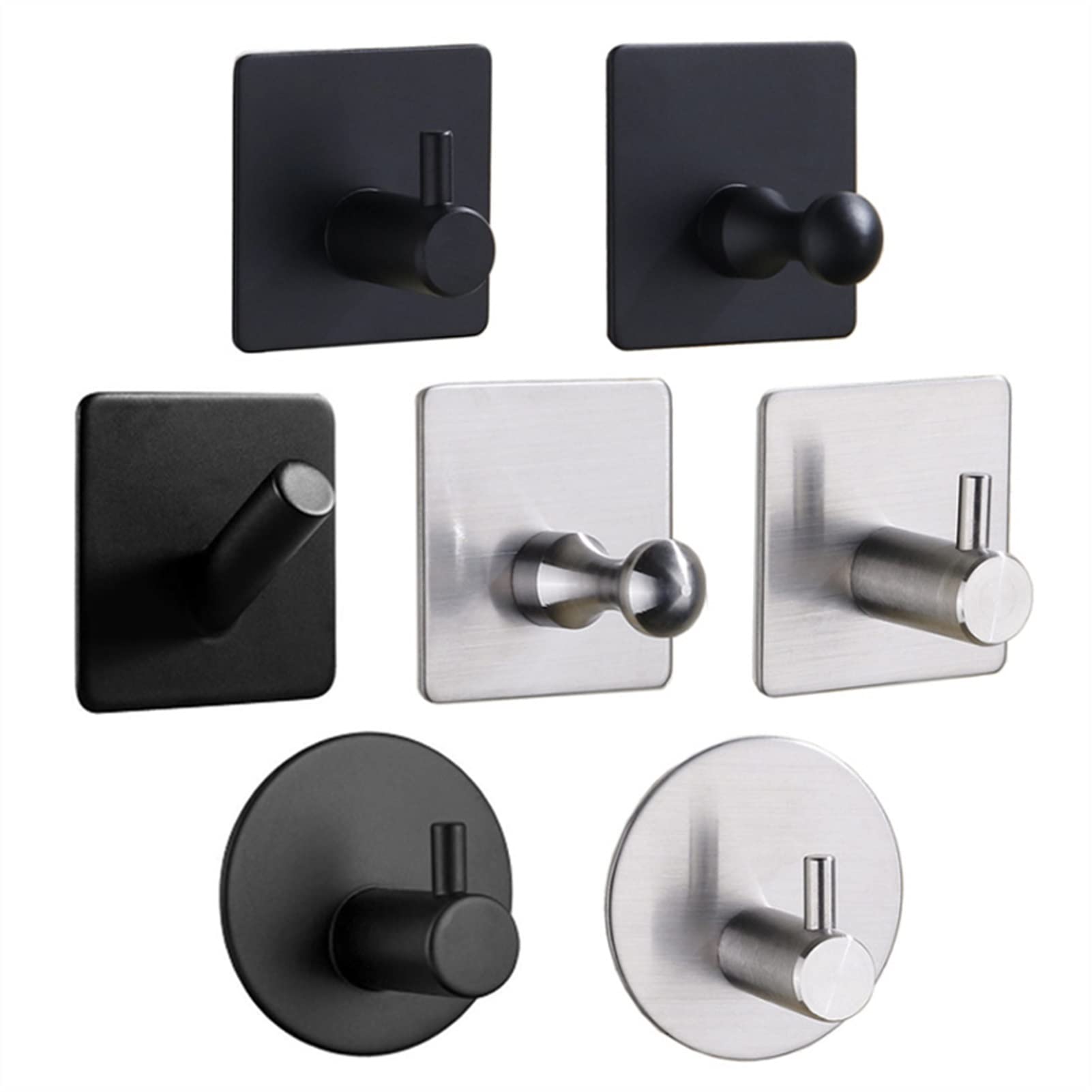 Garderobenständer, Aufbewahrungsbänke, 304, schwarzer Bademantelhaken, Wandhaken, Handtuchhaken für Badezimmer, Kleiderhaken aus Edelstahl, Hakenaufhänger für Küche, Wandgarderobe (Farbe: 5) (9)